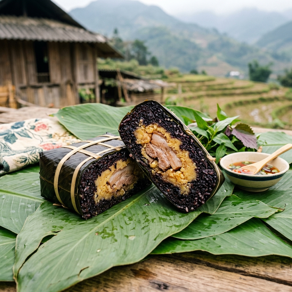 Bánh chưng đen Mường Lò